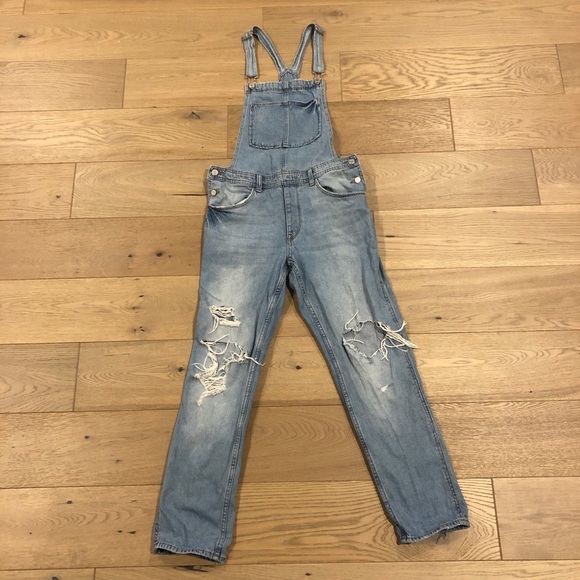 H&M Denim - H&M &denim overalls lighwash distressed Sz 8